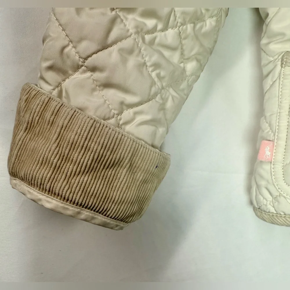 Girl’s Ralph Lauren Polo Tan Khaki Quilted And Corduroy Barn Jacket Size 4t